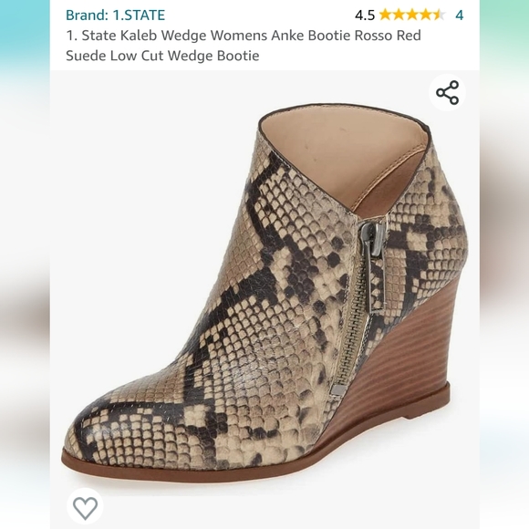 1.State animal print wedge booties - Picture 11 of 12